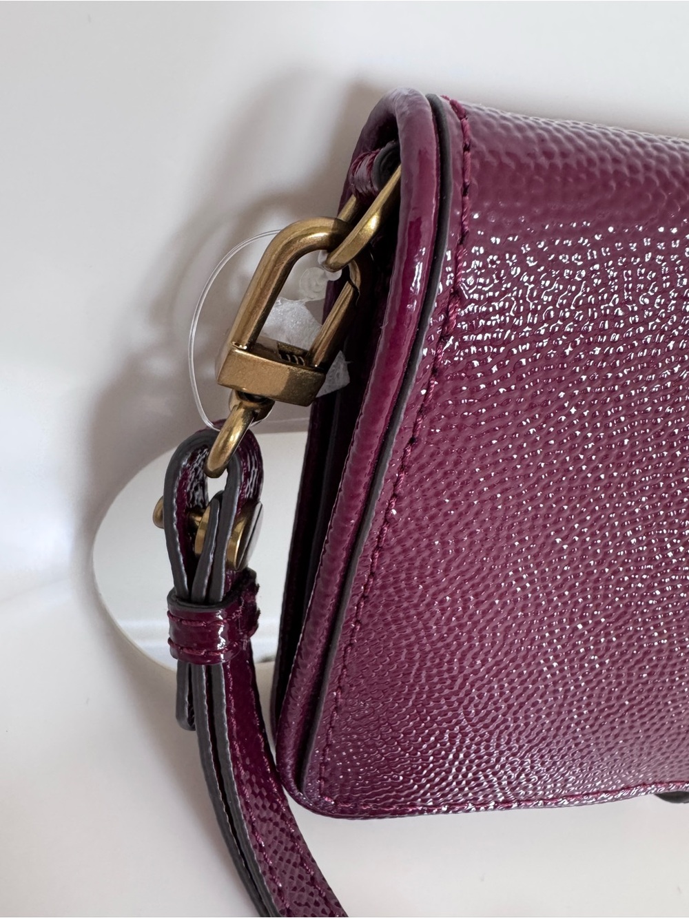Tory Burch Robinson Patent Saffiano Leather Wristlet Wallet NWOT Burgundy Clutch - Picture 6 of 16
